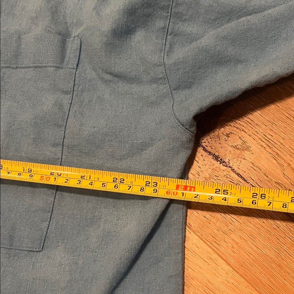 Abercrombie & Fitch Women’s Casual Oversized Button Up Blue Shirt Large - Picture 4 of 7